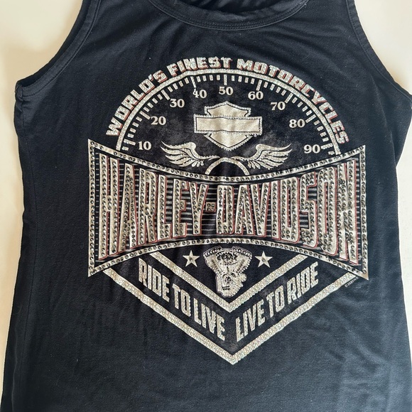 Women’s Harley-Davidson Black Crew Neck Tank Top Size Small - Picture 11 of 11